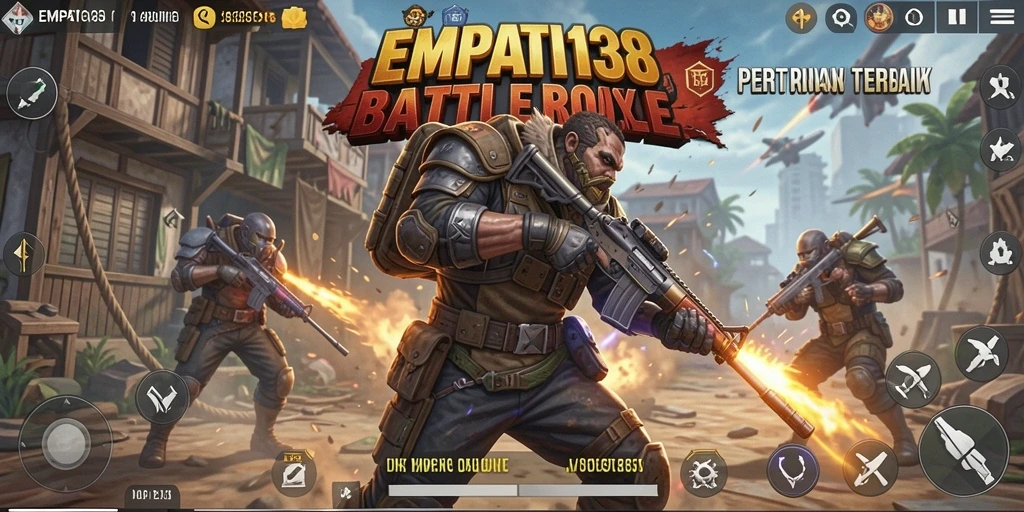 Screenshot utama EMPATI138 menampilkan aksi mendebarkan Battle Royale.