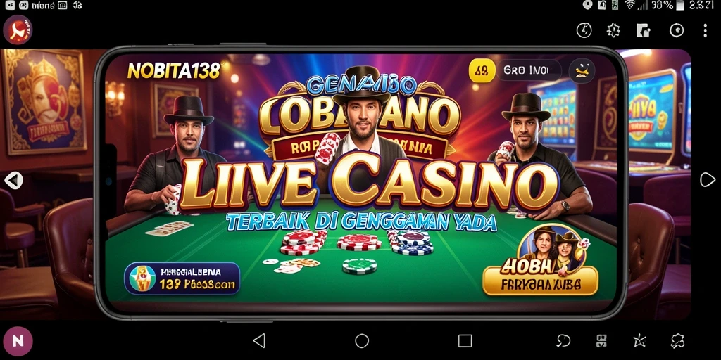 Tampilan visual gameplay Live Casino NOBITA138 yang menarik.