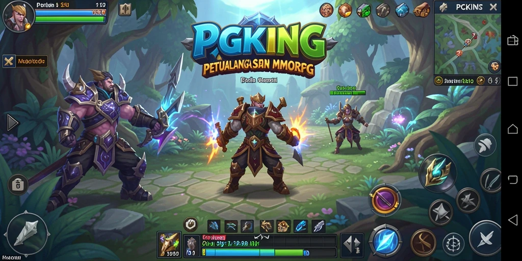 Screenshot utama PGKING menampilkan aksi seru dalam dunia MMORPG.