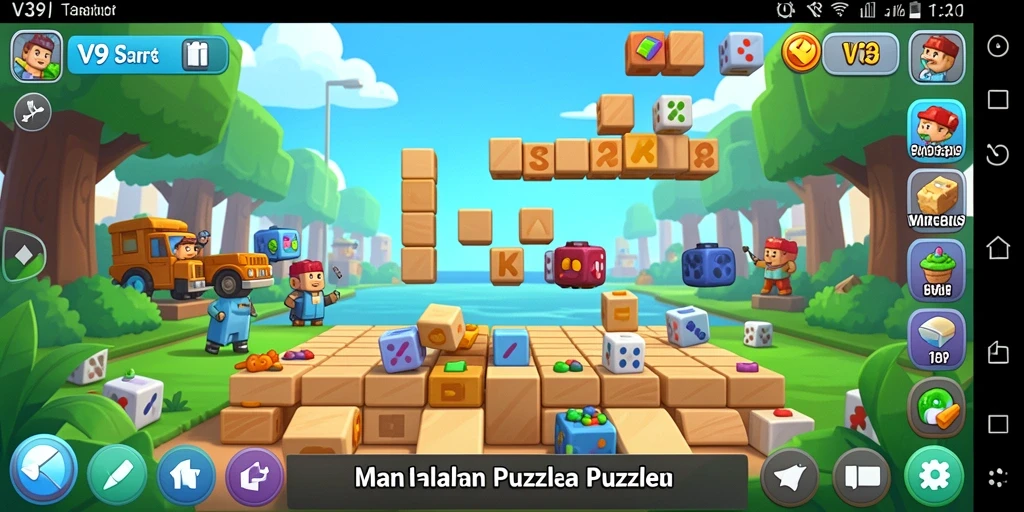 Screenshot permainan V39 menampilkan tantangan Puzzle yang seru dan menarik.