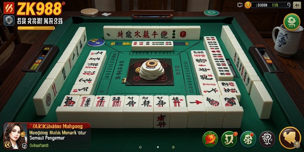 Tampilan gameplay ZK988 yang menarik dalam permainan Mahjong.
